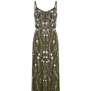 Adrianna Papell Floral Blouson Dress in Olive